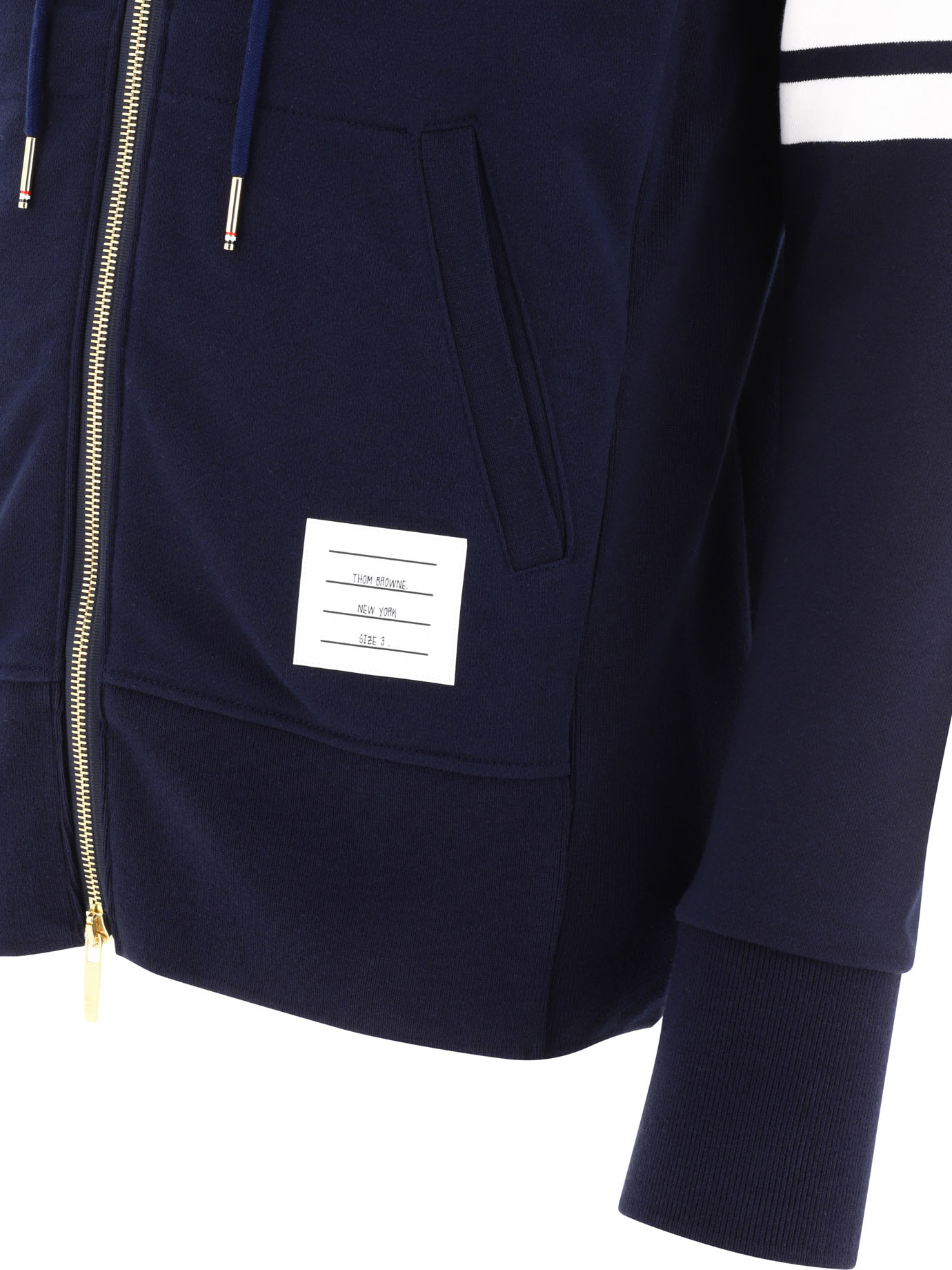 THOM BROWNE 4 Bar zippered hoodie